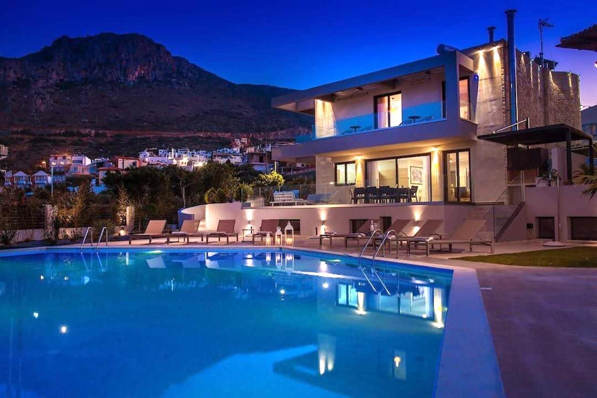 Orama Luxury Villa 4 Bedrooms With Private Pool Hersonissos  Exteriér fotografie